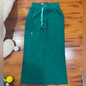 Figs Hunter Green Isabel Wide Leg Scrub Pants